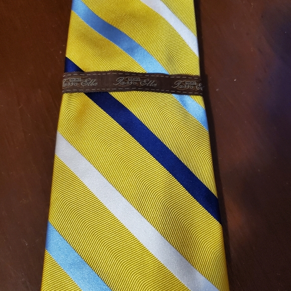 Tasso Elba Silk Diagonal Striped Tie NWOT - Picture 7 of 10